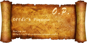 Offák Poppea névjegykártya